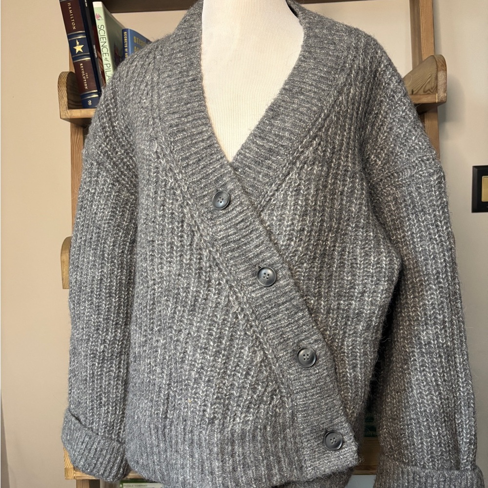 Chunky Gray Asymmetrical Sweater